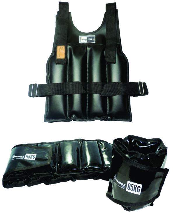 Kit Caneleira/Tornozeleira 5kg Par + Colete de Peso 15kg